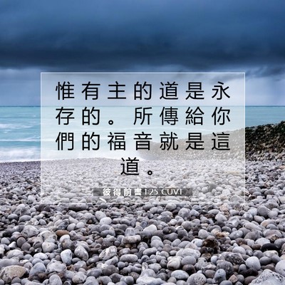 Picture 07 - 彼 得 前 書 1:25 CUVT - 惟 有 主 的 道 是 永 存 的 。 所 傳 - Bible Verse Picture