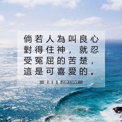 Picture 07 - 彼 得 前 書 2:19 CUVT - 倘 若 人 為 叫 良 心 對 得 住 神 ， - Bible Verse Picture