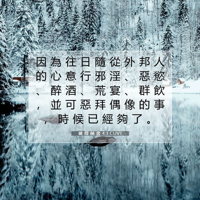 Picture 07 - 彼 得 前 書 4:3 CUVT - 因 為 往 日 隨 從 外 邦 人 的 心 意 - Bible Verse Picture
