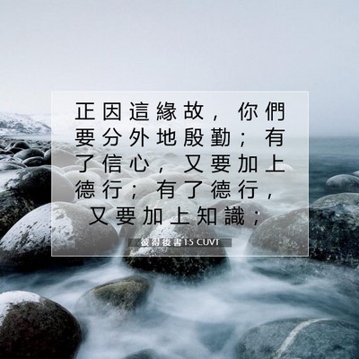 Picture 07 - 彼 得 後 書 1:5 CUVT - 正 因 這 緣 故 ， 你 們 要 分 外 地 - Bible Verse Picture