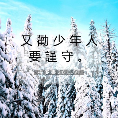 Picture 07 - 提 多 書 2:6 CUVT - 又 勸 少 年 人 要 謹 守 - Bible Verse Picture