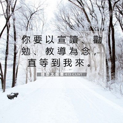Picture 07 - 提 摩 太 前 書 4:13 CUVT - 你 要 以 宣 讀 、 勸 勉 、 教 導 為 - Bible Verse Picture