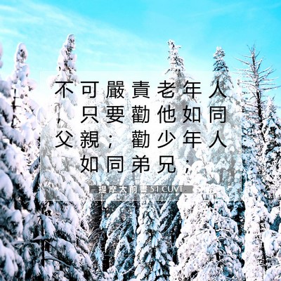 Picture 07 - 提 摩 太 前 書 5:1 CUVT - 不 可 嚴 責 老 年 人 ， 只 要 勸 他 - Bible Verse Picture