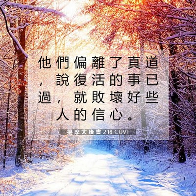 Picture 07 - 提 摩 太 後 書 2:18 CUVT - 他 們 偏 離 了 真 道 ， 說 復 活 的 - Bible Verse Picture