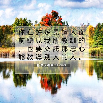 Picture 07 - 提 摩 太 後 書 2:2 CUVT - 你 在 許 多 見 證 人 面 前 聽 見 我 - Bible Verse Picture