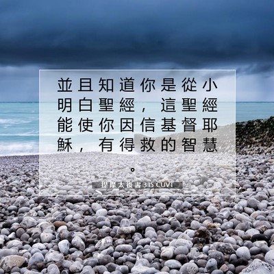 Picture 07 - 提 摩 太 後 書 3:15 CUVT - 並 且 知 道 你 是 從 小 明 白 聖 經 - Bible Verse Picture