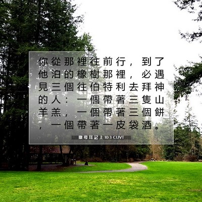 Picture 07 - 撒 母 耳 記 上 10:3 CUVT - 你 從 那 裡 往 前 行 ， 到 了 他 泊 - Bible Verse Picture