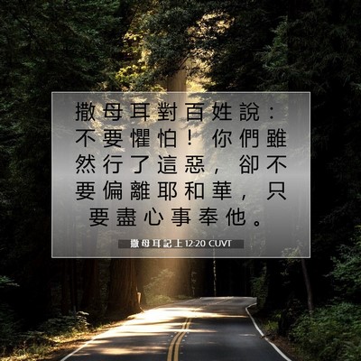 Picture 07 - 撒 母 耳 記 上 12:20 CUVT - 撒 母 耳 對 百 姓 說 ： 不 要 懼 怕 - Bible Verse Picture