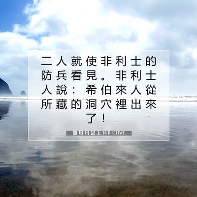 Picture 07 - 撒 母 耳 記 上 14:11 CUVT - 二 人 就 使 非 利 士 的 防 兵 看 見 - Bible Verse Picture