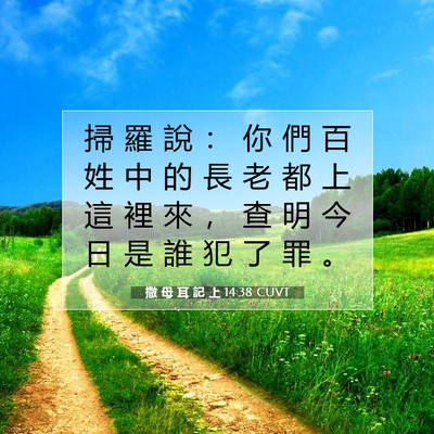 Picture 07 - 撒 母 耳 記 上 14:38 CUVT - 掃 羅 說 ： 你 們 百 姓 中 的 長 老 - Bible Verse Picture