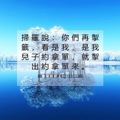 Picture 07 - 撒 母 耳 記 上 14:42 CUVT - 掃 羅 說 ： 你 們 再 掣 籤 ， 看 是 - Bible Verse Picture