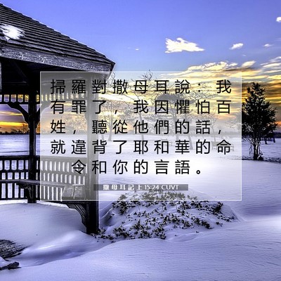 Picture 07 - 撒 母 耳 記 上 15:24 CUVT - 掃 羅 對 撒 母 耳 說 ： 我 有 罪 了 - Bible Verse Picture