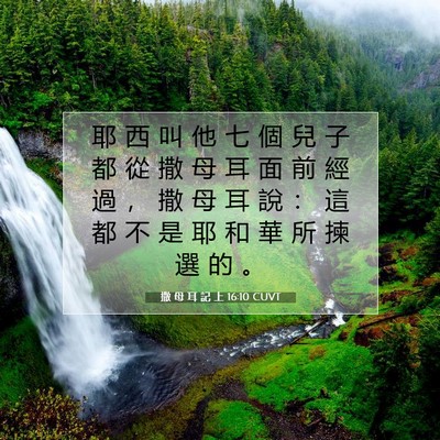 Picture 07 - 撒 母 耳 記 上 16:10 CUVT - 耶 西 叫 他 七 個 兒 子 都 從 撒 母 - Bible Verse Picture