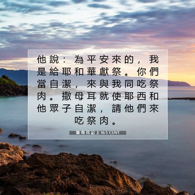 Picture 07 - 撒 母 耳 記 上 16:5 CUVT - 他 說 ： 為 平 安 來 的 ， 我 是 給 - Bible Verse Picture
