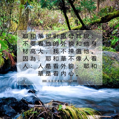 Picture 07 - 撒 母 耳 記 上 16:7 CUVT - 耶 和 華 卻 對 撒 母 耳 說 ： 不 要 - Bible Verse Picture