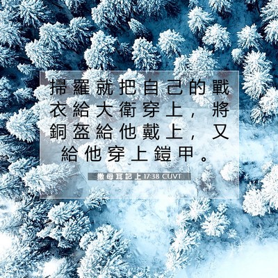 Picture 07 - 撒 母 耳 記 上 17:38 CUVT - 掃 羅 就 把 自 己 的 戰 衣 給 大 衛 - Bible Verse Picture