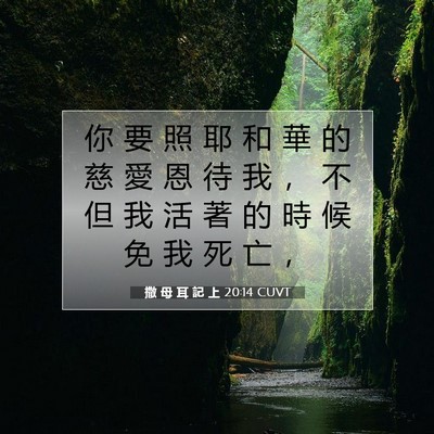 Picture 07 - 撒 母 耳 記 上 20:14 CUVT - 你 要 照 耶 和 華 的 慈 愛 恩 待 我 - Bible Verse Picture