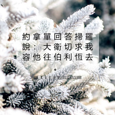 Picture 07 - 撒 母 耳 記 上 20:28 CUVT - 約 拿 單 回 答 掃 羅 說 ： 大 衛 切 - Bible Verse Picture