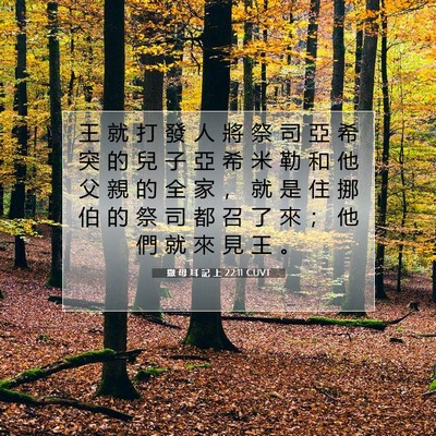 Picture 07 - 撒 母 耳 記 上 22:11 CUVT - 王 就 打 發 人 將 祭 司 亞 希 突 的 - Bible Verse Picture