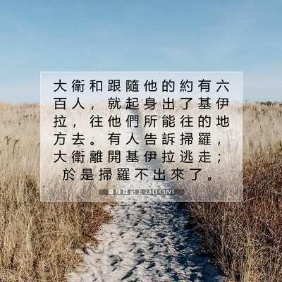Picture 07 - 撒 母 耳 記 上 23:13 CUVT - 大 衛 和 跟 隨 他 的 約 有 六 百 人 - Bible Verse Picture