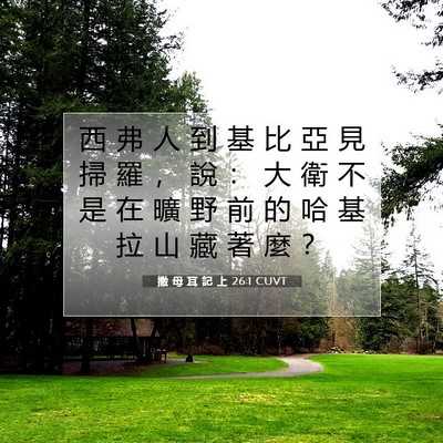 Picture 07 - 撒 母 耳 記 上 26:1 CUVT - 西 弗 人 到 基 比 亞 見 掃 羅 ， 說 - Bible Verse Picture