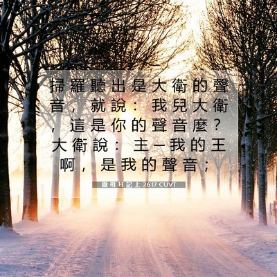 Picture 07 - 撒 母 耳 記 上 26:17 CUVT - 掃 羅 聽 出 是 大 衛 的 聲 音 ， 就 - Bible Verse Picture