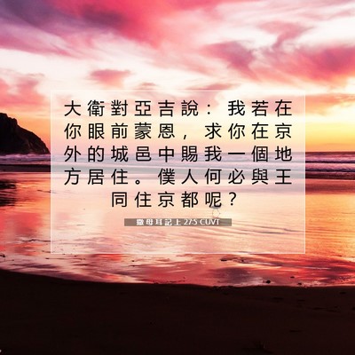 Picture 07 - 撒 母 耳 記 上 27:5 CUVT - 大 衛 對 亞 吉 說 ： 我 若 在 你 眼 - Bible Verse Picture