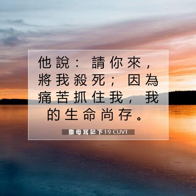 Picture 07 - 撒 母 耳 記 下 1:9 CUVT - 他 說 ： 請 你 來 ， 將 我 殺 死 ； - Bible Verse Picture