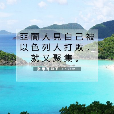 Picture 07 - 撒 母 耳 記 下 10:15 CUVT - 亞 蘭 人 見 自 己 被 以 色 列 人 打 - Bible Verse Picture