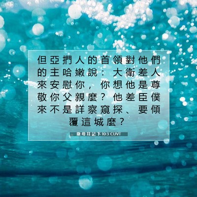 Picture 07 - 撒 母 耳 記 下 10:3 CUVT - 但 亞 捫 人 的 首 領 對 他 們 的 主 - Bible Verse Picture