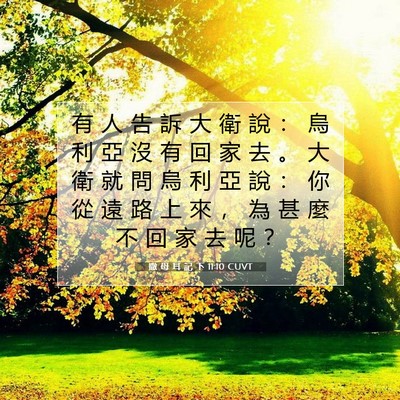 Picture 07 - 撒 母 耳 記 下 11:10 CUVT - 有 人 告 訴 大 衛 說 ： 烏 利 亞 沒 - Bible Verse Picture