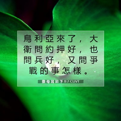 Picture 07 - 撒 母 耳 記 下 11:7 CUVT - 烏 利 亞 來 了 ， 大 衛 問 約 押 好 - Bible Verse Picture