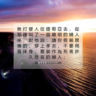 Picture 07 - 撒 母 耳 記 下 14:2 CUVT - 就 打 發 人 往 提 哥 亞 去 ， 從 那 - Bible Verse Picture