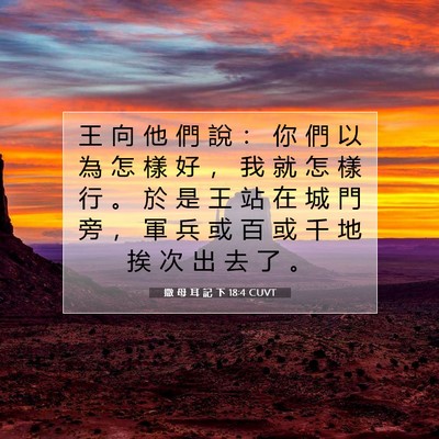 Picture 07 - 撒 母 耳 記 下 18:4 CUVT - 王 向 他 們 說 ： 你 們 以 為 怎 樣 - Bible Verse Picture