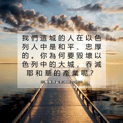 Picture 07 - 撒 母 耳 記 下 20:19 CUVT - 我 們 這 城 的 人 在 以 色 列 人 中 - Bible Verse Picture