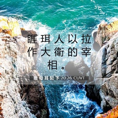 Picture 07 - 撒 母 耳 記 下 20:26 CUVT - 睚 珥 人 以 拉 作 大 衛 的 宰 相 - Bible Verse Picture