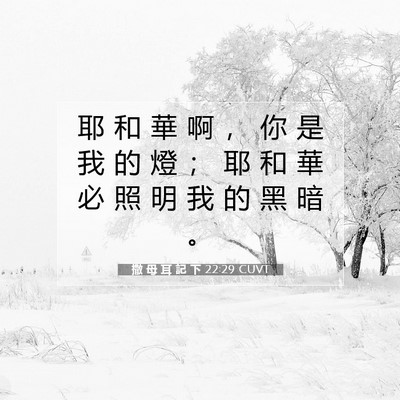 Picture 07 - 撒 母 耳 記 下 22:29 CUVT - 耶 和 華 啊 ， 你 是 我 的 燈 ； 耶 - Bible Verse Picture