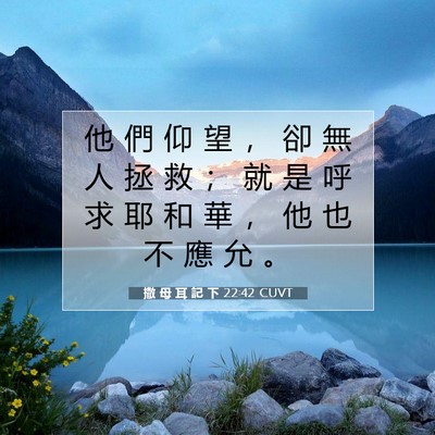 Picture 07 - 撒 母 耳 記 下 22:42 CUVT - 他 們 仰 望 ， 卻 無 人 拯 救 ； 就 - Bible Verse Picture