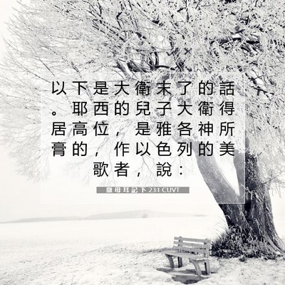 Picture 07 - 撒 母 耳 記 下 23:1 CUVT - 以 下 是 大 衛 末 了 的 話 。 耶 西 - Bible Verse Picture