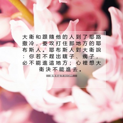 Picture 07 - 撒 母 耳 記 下 5:6 CUVT - 大 衛 和 跟 隨 他 的 人 到 了 耶 路 - Bible Verse Picture