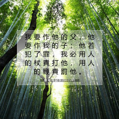 Picture 07 - 撒 母 耳 記 下 7:14 CUVT - 我 要 作 他 的 父 ， 他 要 作 我 的 - Bible Verse Picture