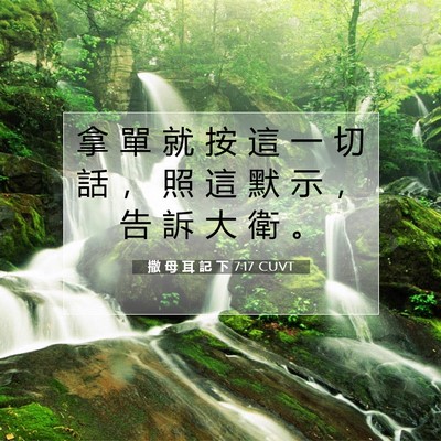 Picture 07 - 撒 母 耳 記 下 7:17 CUVT - 拿 單 就 按 這 一 切 話 ， 照 這 默 - Bible Verse Picture