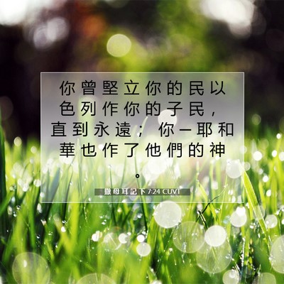 Picture 07 - 撒 母 耳 記 下 7:24 CUVT - 你 曾 堅 立 你 的 民 以 色 列 作 你 - Bible Verse Picture