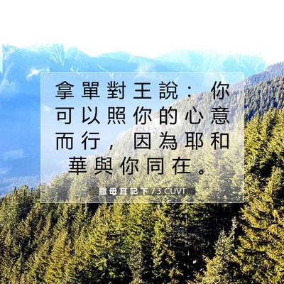 Picture 07 - 撒 母 耳 記 下 7:3 CUVT - 拿 單 對 王 說 ： 你 可 以 照 你 的 - Bible Verse Picture