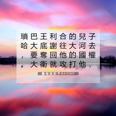 Picture 07 - 撒 母 耳 記 下 8:3 CUVT - 瑣 巴 王 利 合 的 兒 子 哈 大 底 謝 - Bible Verse Picture