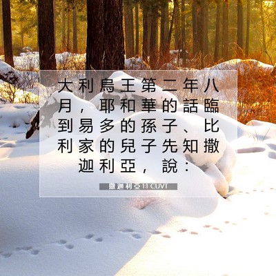 Picture 07 - 撒 迦 利 亞 1:1 CUVT - 大 利 烏 王 第 二 年 八 月 ， 耶 和 - Bible Verse Picture