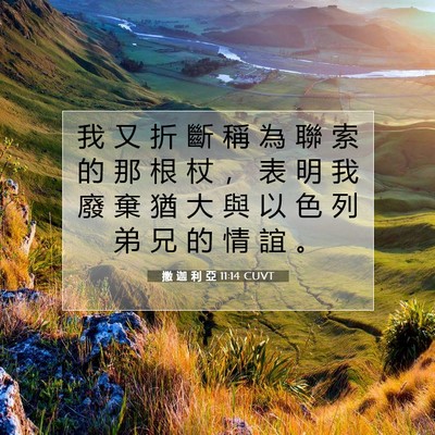 Picture 07 - 撒 迦 利 亞 11:14 CUVT - 我 又 折 斷 稱 為 聯 索 的 那 根 杖 - Bible Verse Picture
