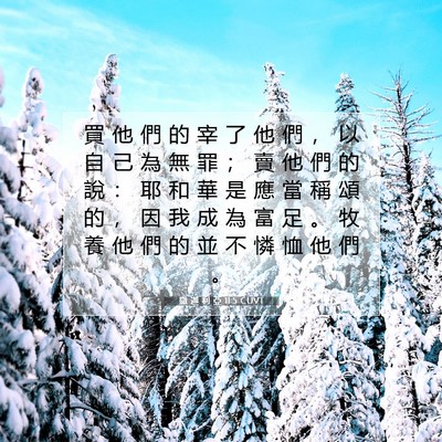 Picture 07 - 撒 迦 利 亞 11:5 CUVT - 買 他 們 的 宰 了 他 們 ， 以 自 己 - Bible Verse Picture