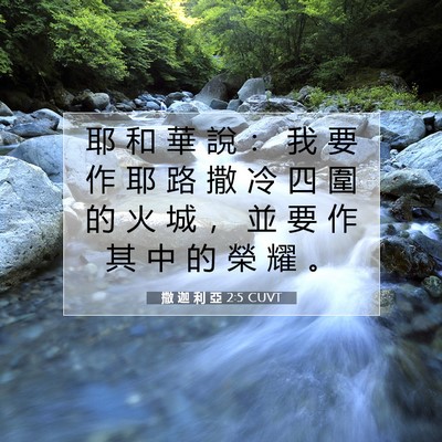 Picture 07 - 撒 迦 利 亞 2:5 CUVT - 耶 和 華 說 ： 我 要 作 耶 路 撒 冷 - Bible Verse Picture
