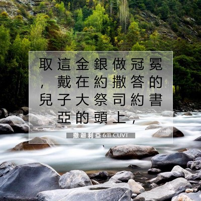 Picture 07 - 撒 迦 利 亞 6:11 CUVT - 取 這 金 銀 做 冠 冕 ， 戴 在 約 撒 - Bible Verse Picture